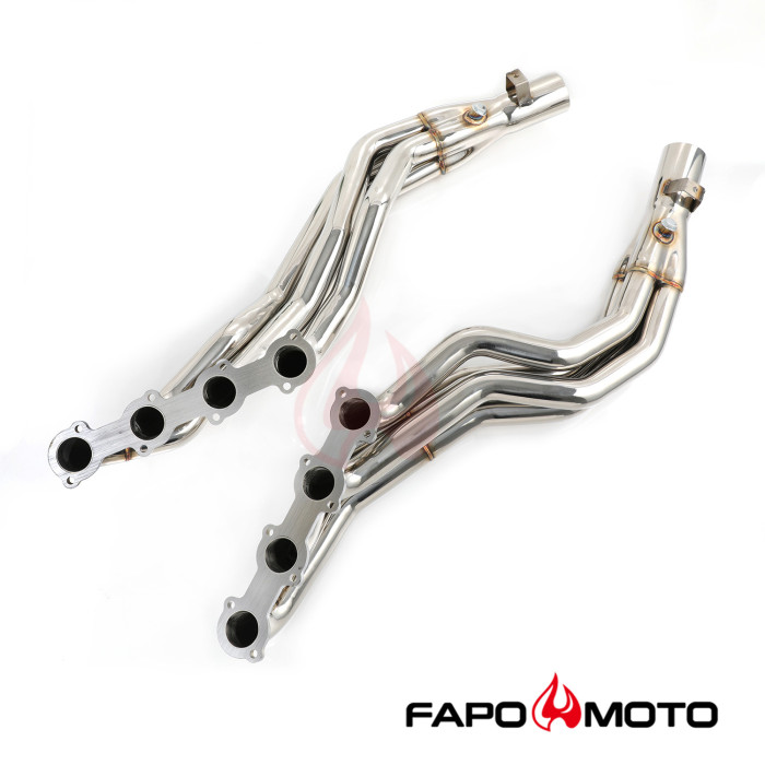 FE635110 FAPO Long Tube Headers Manifolds for 03-06 Mercedes AMG E55 CLS55 M113 X-Pipe