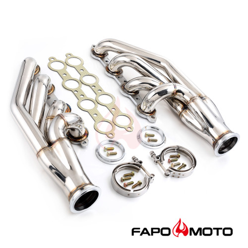 FE687420 Turbo Headers Manifolds 1-3/4  Up&Forward compatible with Chevy LS1 LS2 LS3 LS6 LSX GM Camaro V8