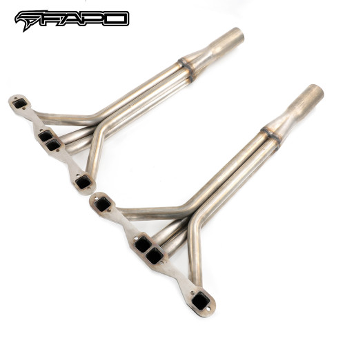 FAPO Upright Header 1-3/4 409 Stainless Steel for Chevy GMC 65-86 Small Block