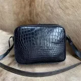 Authentic Crocodile Belly Skin Men's Casual Messenger Bag Flap Purse Genuine Exotic Alligator Skin Male Crossbody Shoulder Bag