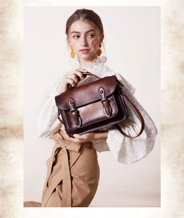 Retro leather handbag women shoulder bag simple cowhide leather handmade female messenger bags ladies leather handbags 2020 new