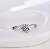 Diamond ring with heart and platinum ring