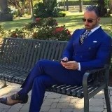 2020 Tailored Royal Blue Suit Men Groom Tuxedo Slim Fit Double Breasted Blazer Prom Wedding Suits Terno as picture style