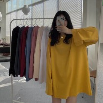 Long sleeve dress in solid color