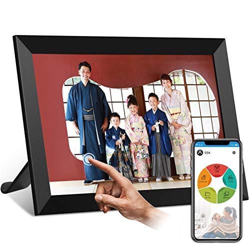 Moonka Wifi デジタルフォトフレームwifi対応 画面10 1インチ 人感センサー 1280 800高解像度 タッチパネル 写真や動画再生 スライドショー Ips タッチパネル 広角視野 無料アプリ プレゼント用 日本語説明書
