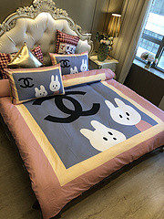 $100 A-322 Material:cotton  Four-piece set  size:1pc Duvet cover(200x230cm) +1pc bedsheet(240x250cm)+2pcs pillow case(45x74cm)