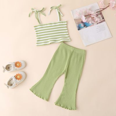 Stripe Bow Top and Pant Set
