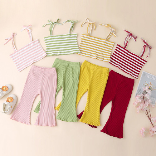Stripe Bow Top and Pant Set