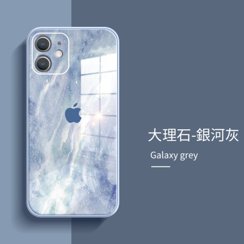【大理石保護殼】新潮牌大理石水彩玻璃iPhone保護殼