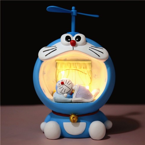 【哆啦A夢擺件】哆啦A夢小夜燈存錢罐擺件，创意可愛卡通禮物