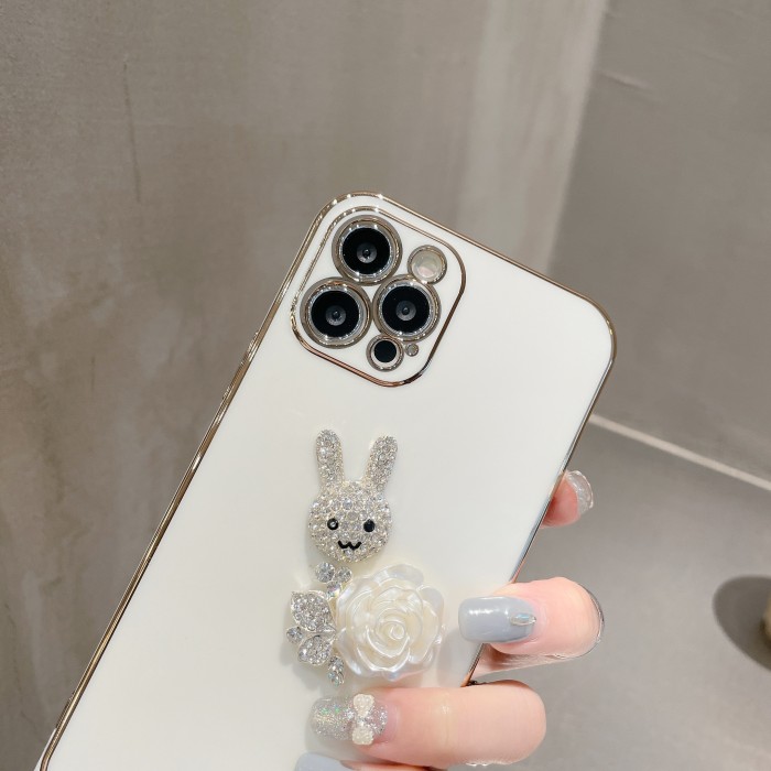 【兔子花電鍍殼】iPhone系列  兔子花電鍍保護殼  全倌滿799免運費 附贈大容量行動電源 