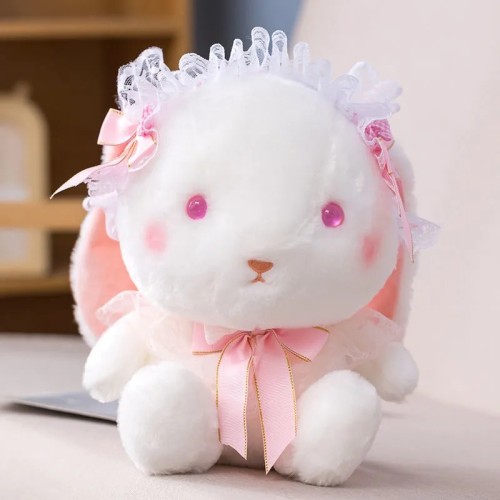 新款可愛洛麗塔小白兔子毛絨玩具床上抱枕公仔