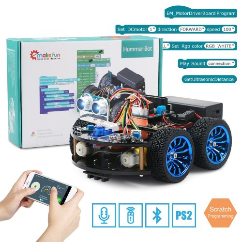 4WD Smart Robot Car Diy for Arduino R3,Starter Robotics Learning Kit APP RC STEM Toy Kid,Support Scratch Library