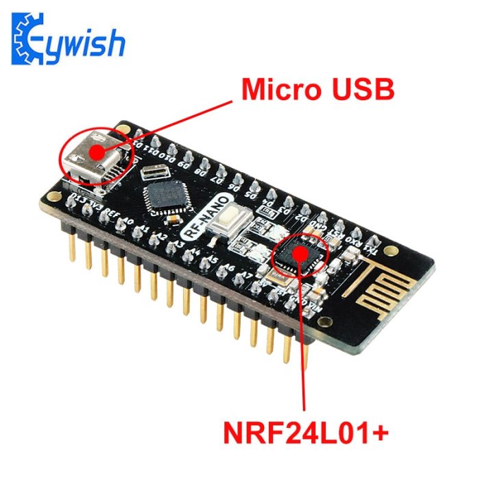 Nano V3.0 with NRF24l01+,Micro USB,ATmega328P,2.4G wireless For Arduino QFN32 5V CH340 USB Driver Nano Board With The Bootloader