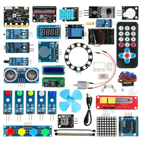 Starter Diy Kit for Micro:Bit, supprot Make Code, Python programming ,Support APP Control, Modularized Device