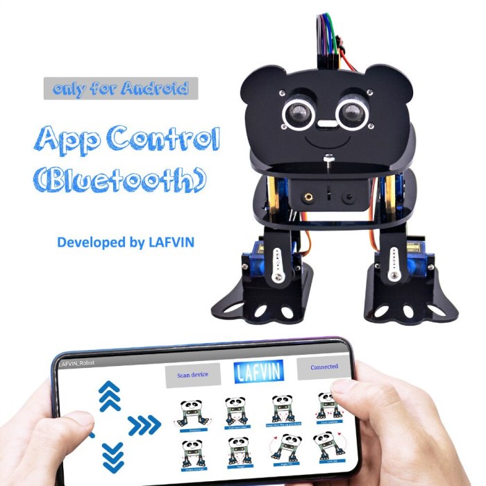 DIY 4-DOF Panda Robot Kit Programmable Dancing Robot Kit For Arduino Nano Electronic Toy/Support Android APP Control