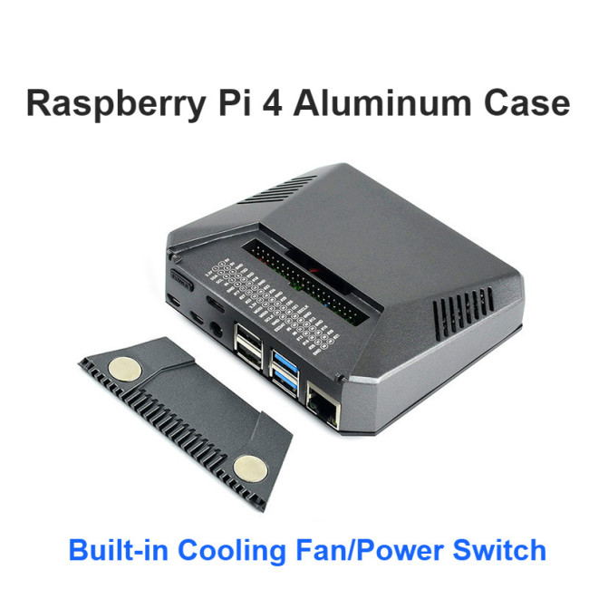 Raspberry Pi 4 B ARGON ONE+ Aluminum Case Housing The Adapter Plate Cooling Fans +