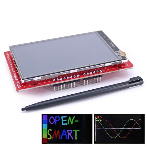 Kit 1/2 - 3.2 Inch TFT LCD Display Module Touch Screen Shield Kit Onboard Temperature Sensor + Touch Pen / TF Card /Mega2560 for Arduino