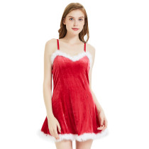 sexy velvet christmas pajamas for woman with high quality sexy velvet christmas pajamas for woman with high quality