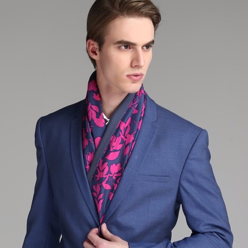 Top quality Double face Silk wool scarf men