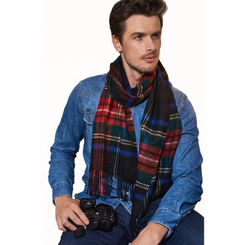 Fashion Stylish Winter warm scarf Camel luxury Plaid thick custom heavy  men cashmere scarf