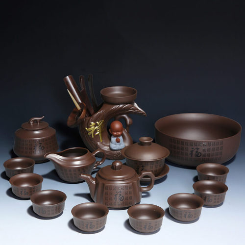 Zisha Kungfu Tea Set Home Japanese Simple Teapot Tea Cup Tea Sea Tea Leaking Tea Ceremony