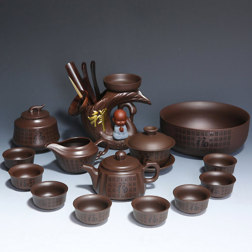 Zisha Kungfu Tea Set Home Japanese Simple Teapot Tea Cup Tea Sea Tea Leaking Tea Ceremony