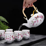 Matt Ding kiln handle pot large teapot a pot of 6 cups beaker large capacity complete set of ceramic tea sets