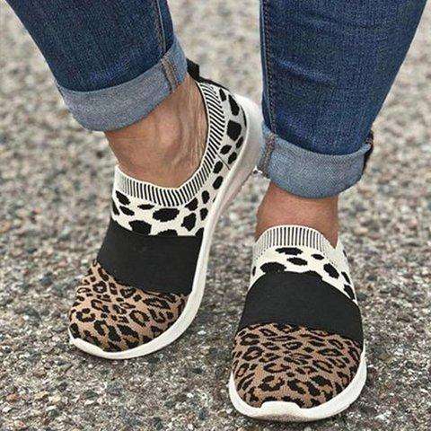 Leopard Flat Heel Dress Sneakers