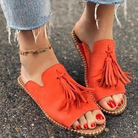 leopard print tassel mules sandals