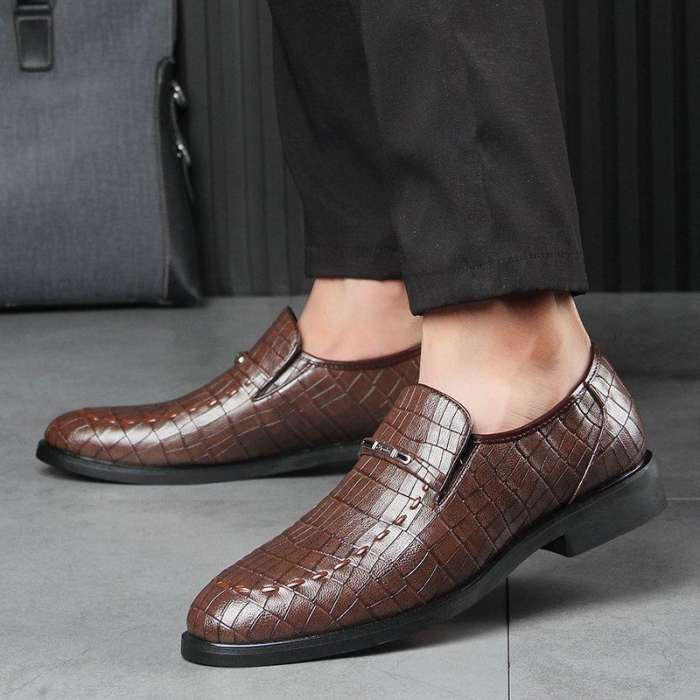 Men's Slip Resistant Slip On Business Casual Formal Shoes