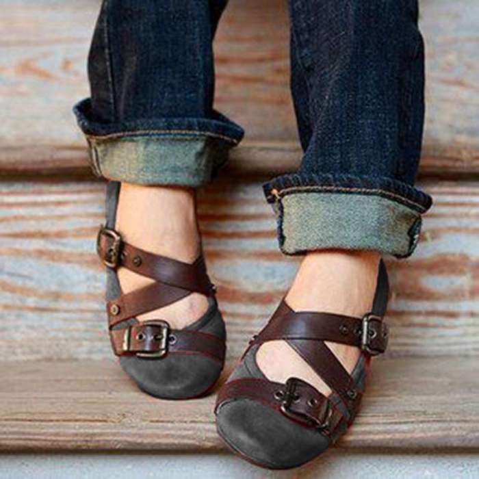 Buckle Strap Casual Flats Loafers