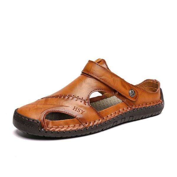 Men's Leather Roman Beach Sandals Slippers
