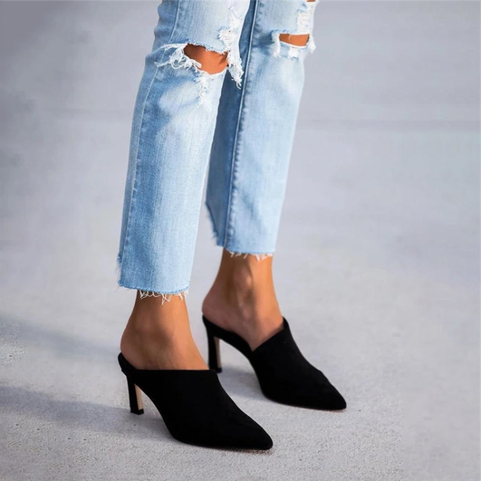 Pointed Toe Mules Heeled Sandals