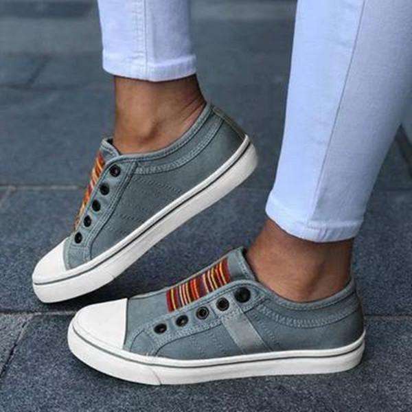 Women'S Slip-On Hollow-Out Flat Casual Flats Sneakers