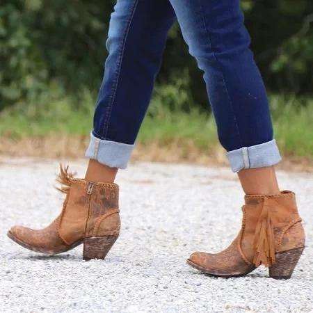 Women Comfy Vintage Slip-on Booties Shoes