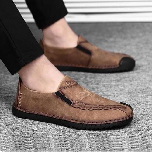 Men's Slip-on Faxu Leather Flats Casual Shoes