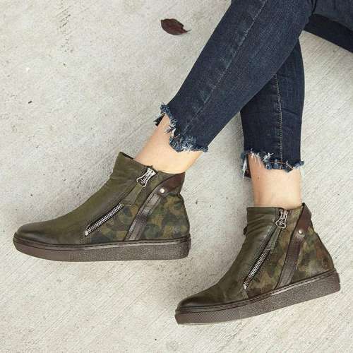 Women Large Size Boots Ankle Zipper Martin Boots