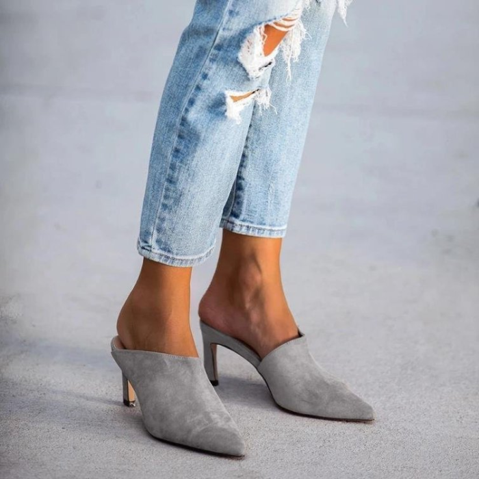Pointed Toe Mules Heeled Sandals