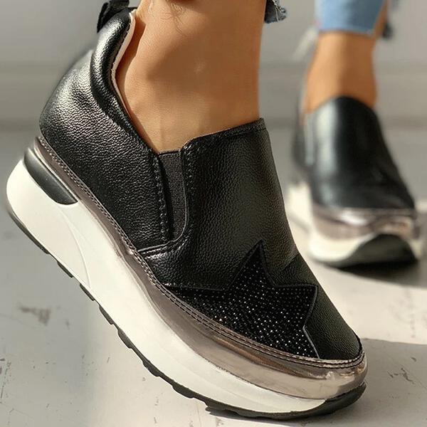 NEW! Women PU Casual Outdoor Athletic with Elastic Sneakers