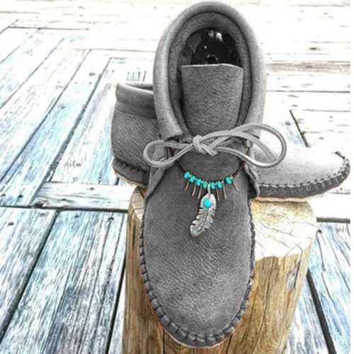 Camel All Season pu Leather Flat Heel Daily Boots