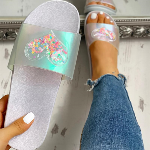 Summer Women Slippers Bling Candy Color Flat Sandals