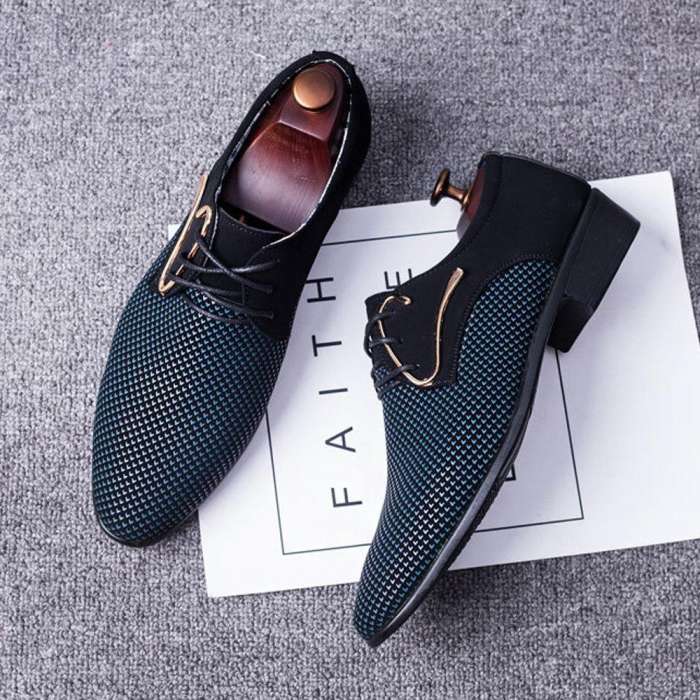 Large Size Men's  Stylish Splicing Leather Casual Formal Dress Shoes