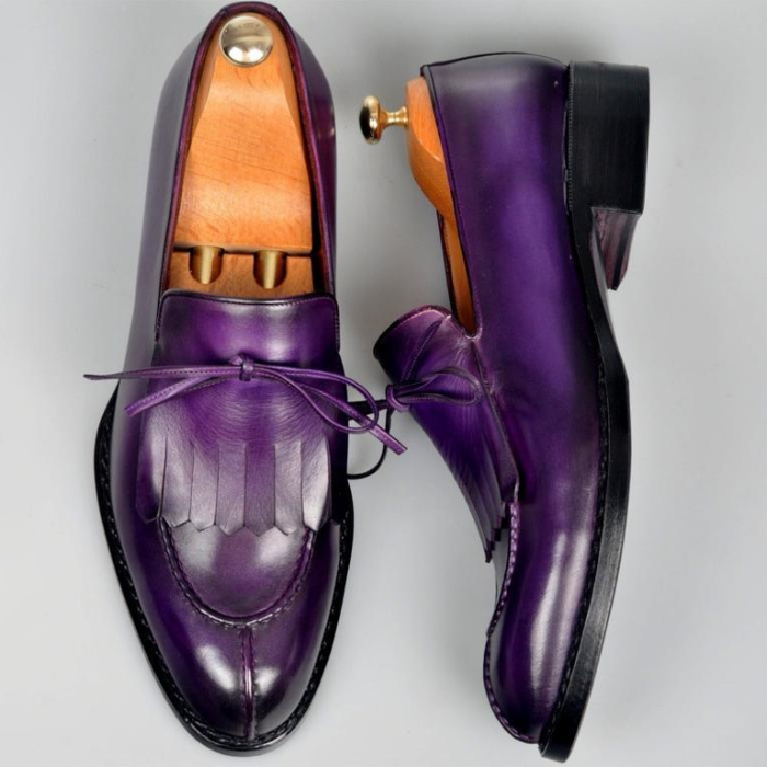 Handmade Men'S Fringe Split Toe Shoes