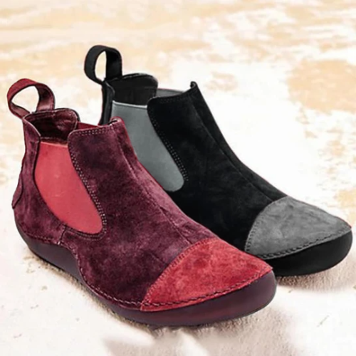 Women's Velvet Round Toe Casual Boots Flat Shoes