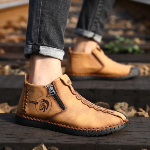 Men's Velvet Short Boots