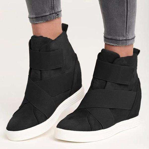Fashion Velcro Inside Increased Short Boots
