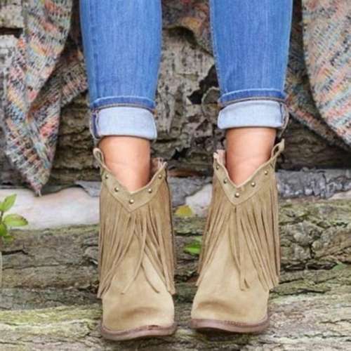 Tasseled Ankle Boots