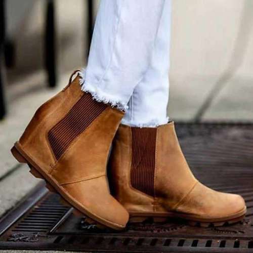 Women's Wedge Chelsea Boots Comfortable Ankle Wedge Boots