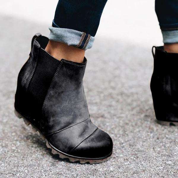 Women Winter Slip On Wedge Boots